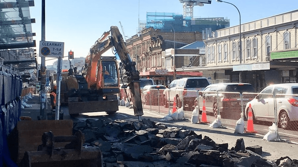 Karangahape Road under construction to provide more space for people.