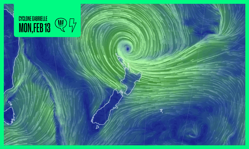Cyclone Gabrielle in motion 
