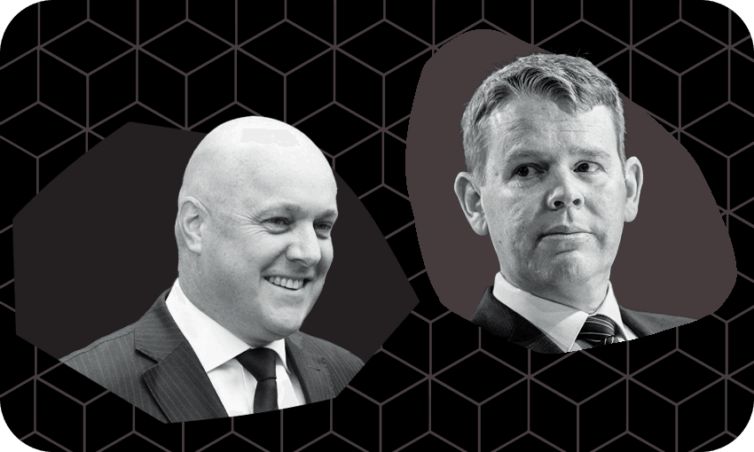 Christopher Luxon and Chris Hipkins. Image: Tina Tiller 
