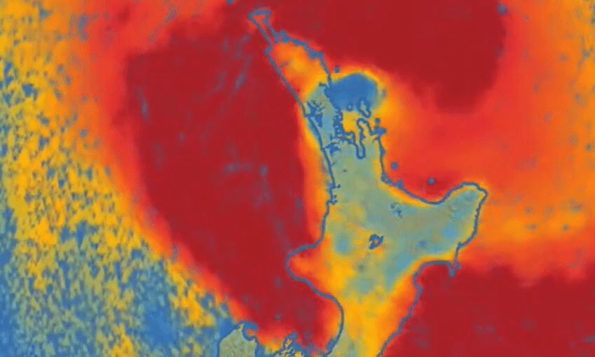 MetService projection of Cyclone Gabrielle in the early hours of Tuesday. 
