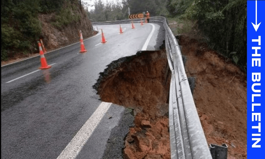 State Highway 25 between Hikuai and Whangamatā (Photo: RNZ/Supplied Thames-Coromandel District Council) 
