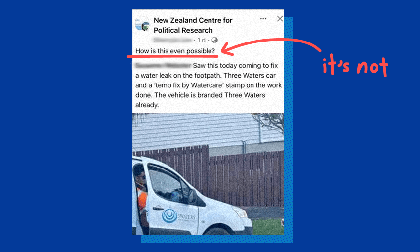 This car belongs to 3Waters, a private plumbing and drainage company (Image: Archi Banal/Facebook)