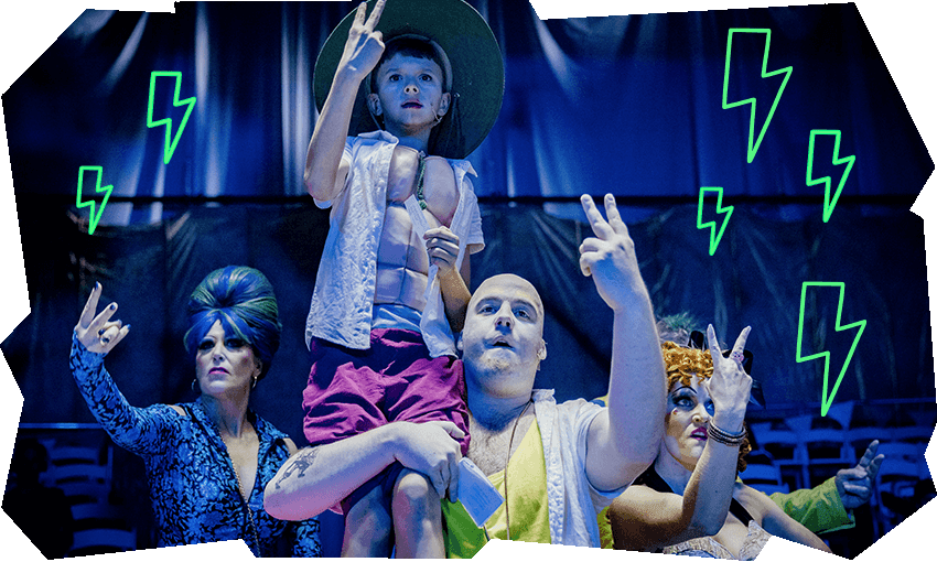 The unruly tourists at the centre of… The Unruly Tourists. (Photo: Andi Crown, Image Design: Archi Banal) 
