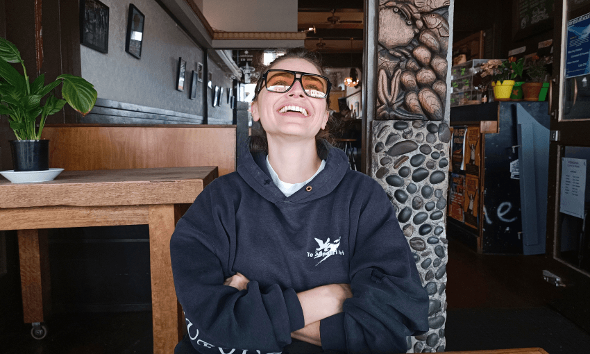 Chlöe Swarbrick on Karangahape Road. 