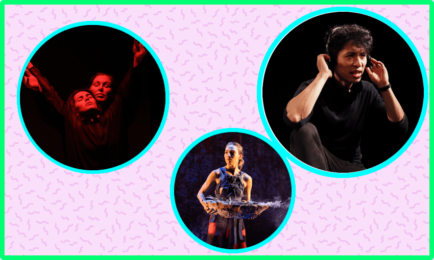 From left to right: He Huia Kaimanawa, SandSong, Skyduck – all part of Auckland Arts Festival.