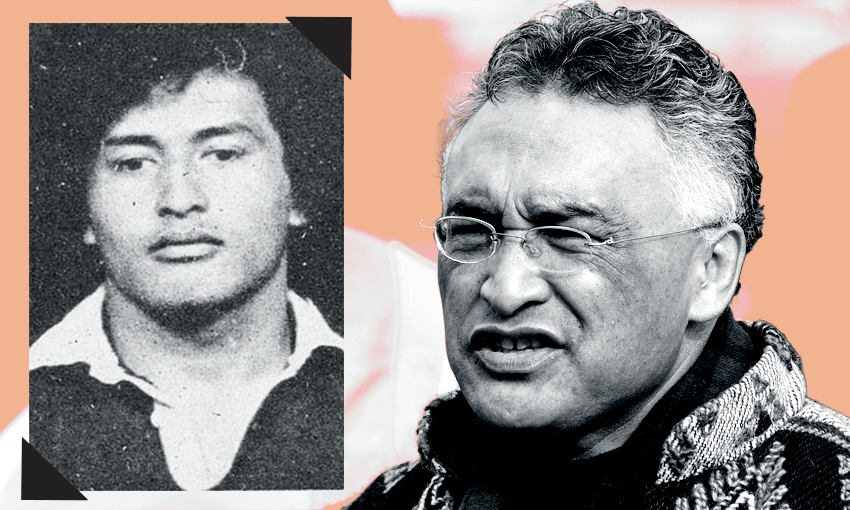 Tu Wyllie as a rugby player in 1974 and at a parliament protest in 2002 (Image: Tina Tiller) 
