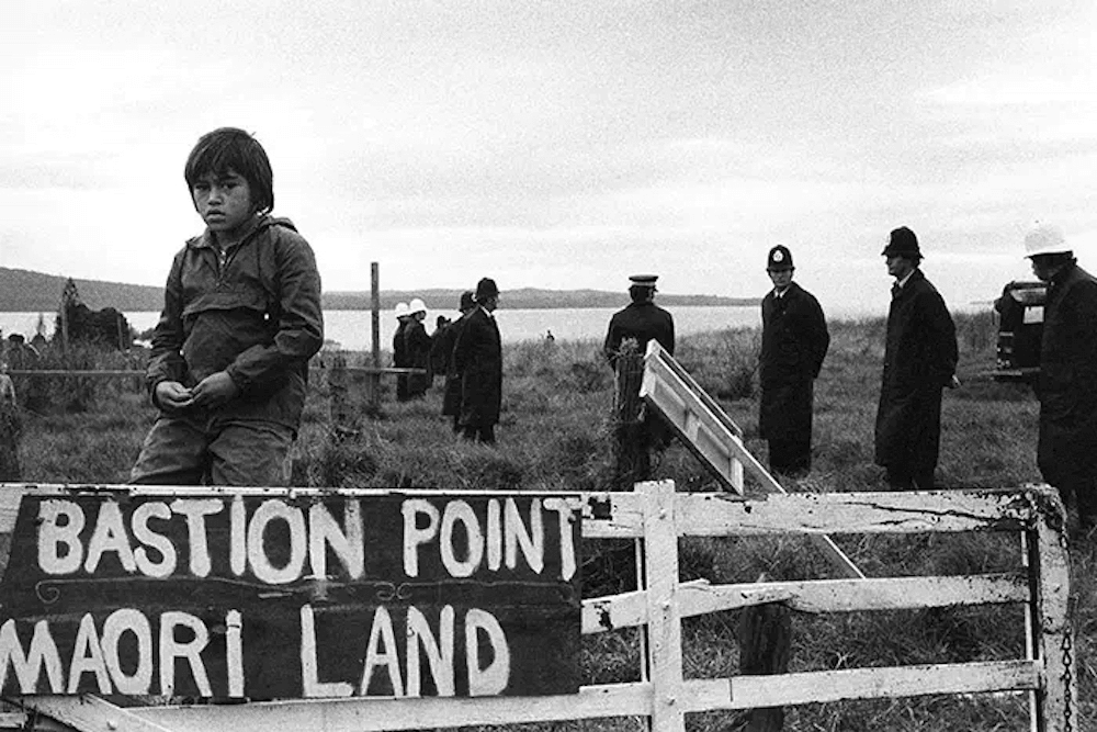 An iconic Takaparawha photograph taken by Robin Morrison in 1978