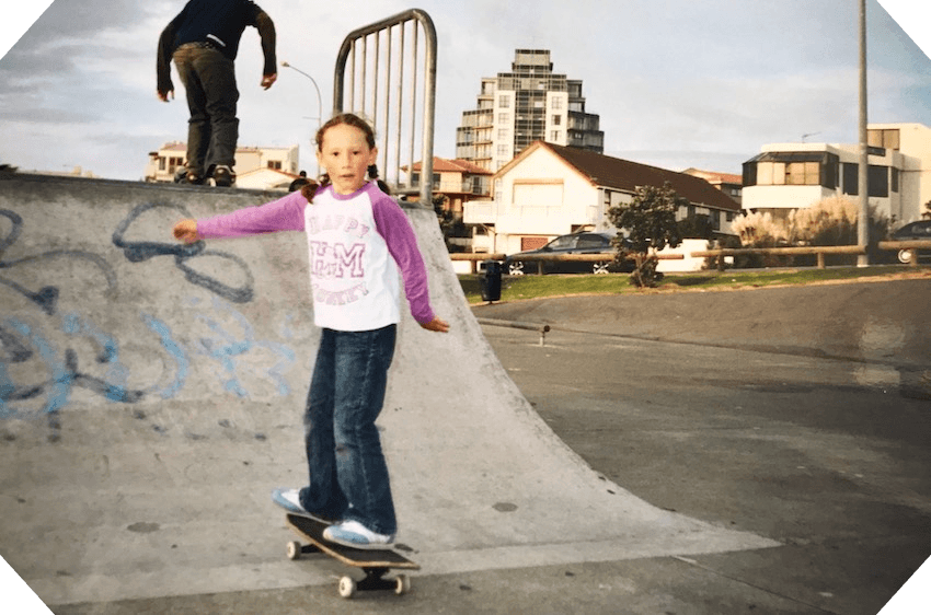 Bailey Te Maipi learning to skate (Image: Supplied) 
