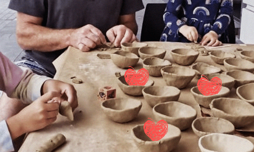 Pinch pots made in the days after Cyclone Gabrielle (Photo: Supplied / Design: Archi Banal) 
