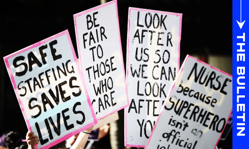 Nurses on strike on July 12, 2018 in Auckland. (Photo: Hannah Peters/Getty Images) 
