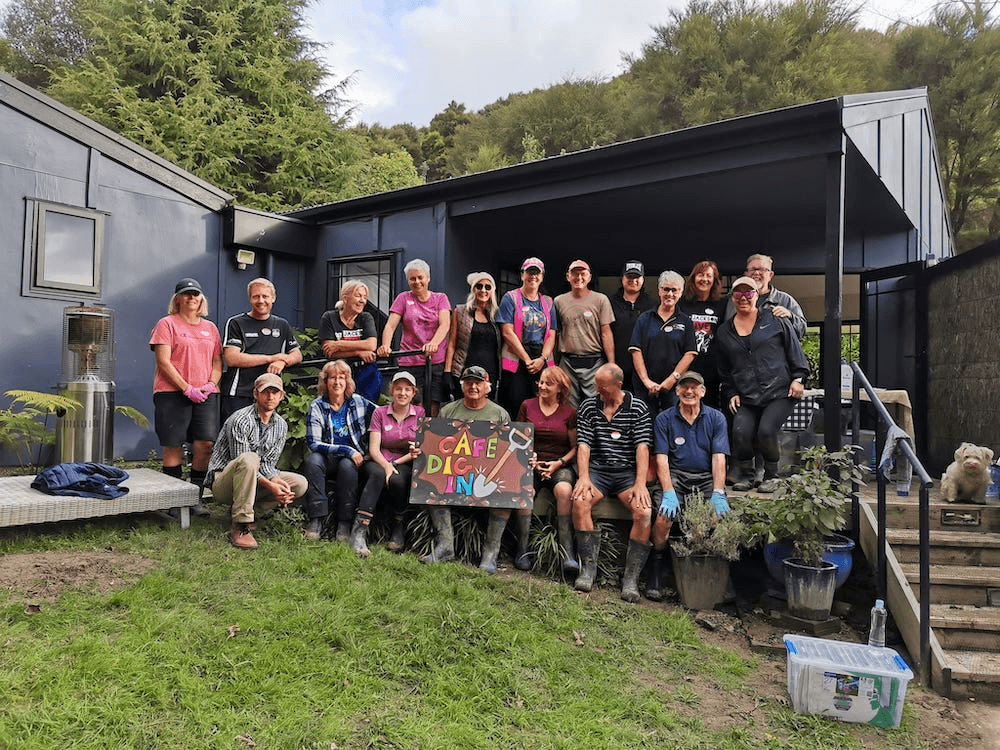 A group of Hawkes Bay volunteers pictured after a day of cleaning up.