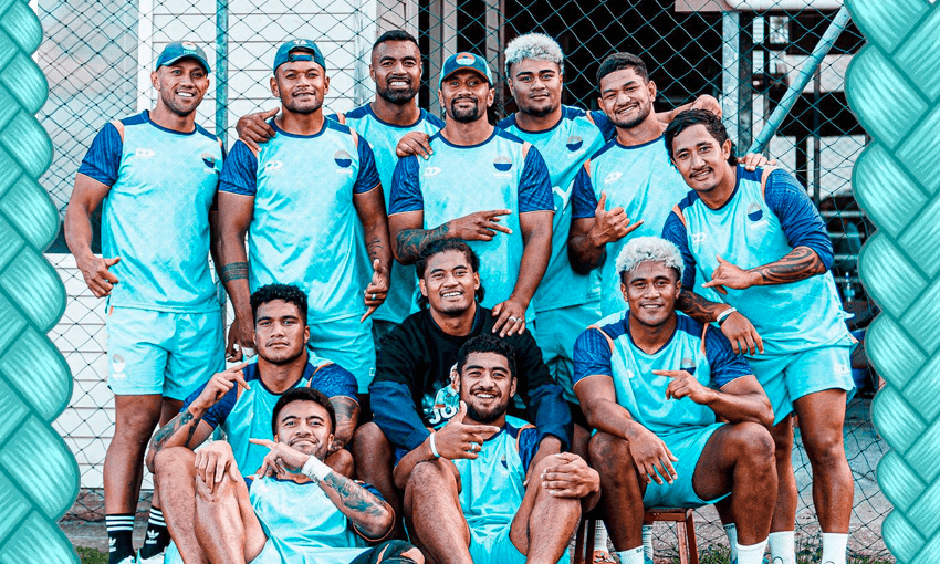 Moana Pasifika team members including brothers Fine and Lotu Inisi