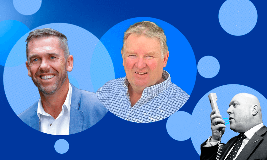 National candidates Greg Fleming and Stephen Jack, and leader Christopher Luxon (Image: Tina Tiller) 
