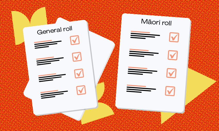 An artistic representation of the Māori and general electoral rolls.