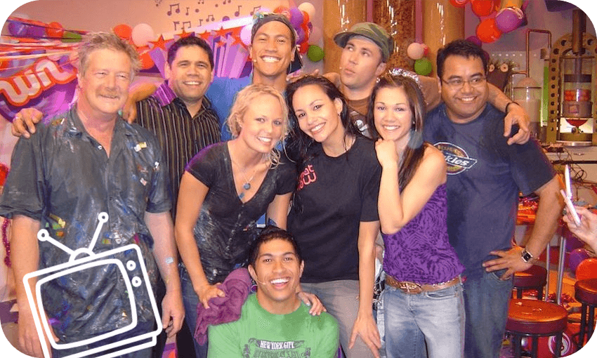 What Now presenters old and new celebrate the show’s 25th anniversary in 2006 (Photo: Whitebait Media) 
