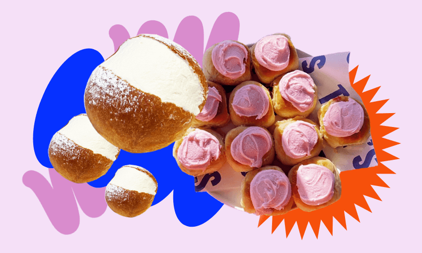 A tale of two buns: Italian Maritozzi buns from Estelle and pink buns from Tom’s. (Image: Archi Banal)