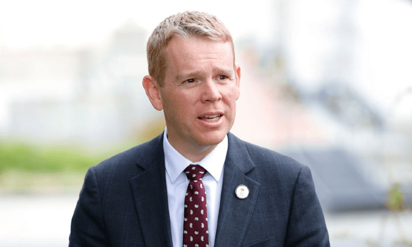 PM Chris Hipkins at a tree planting ceremony in May 2023