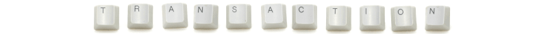 the word 'transaction' on computer keys