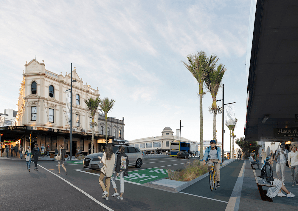 A render of the Pitt Street improvements.