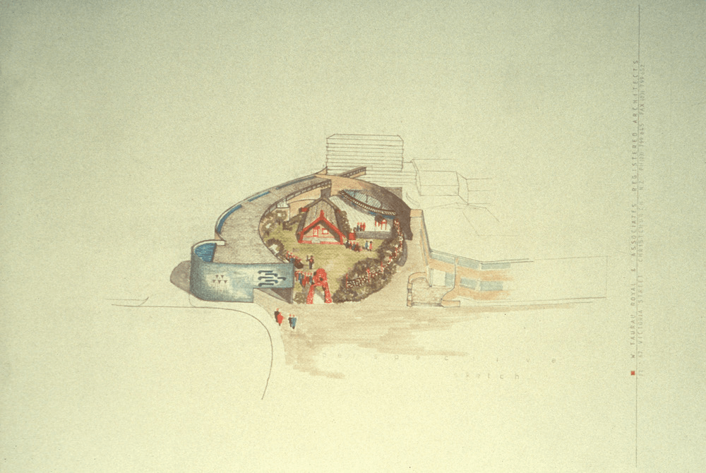 The original Te Puna Wānaka design, featuring a traditional wharenui.