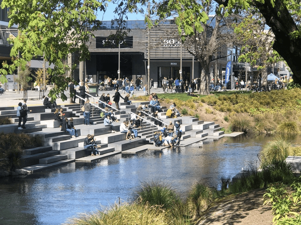 The Terraces, one of the many new great public spaces along the awa.