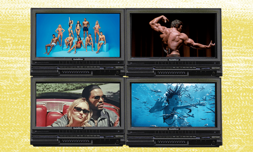 From left to right: Love Island UK season 10 (on TVNZ+), Arnold (on Netflix), Avatar: The Way of Water (on Disney+), The Idol (on Neon). 
