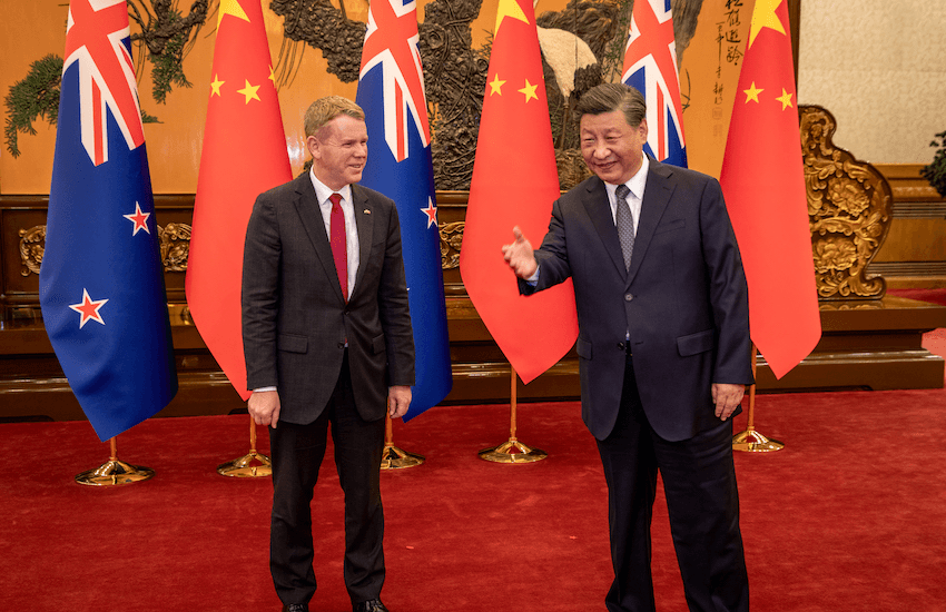 Hipkins meets Xi (Photo: Nathan McKinnon/RNZ) 
