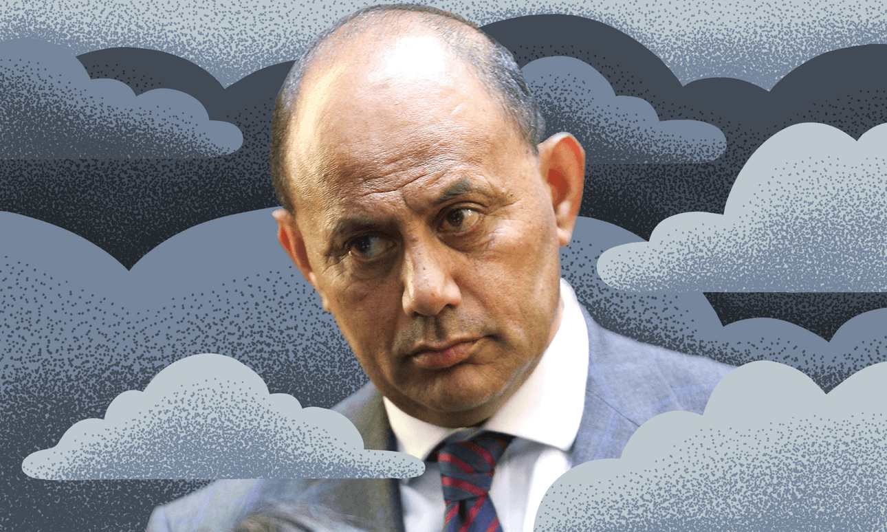 Broadcasting minister Willie Jackson is in a storm of the government’s own making. (Photo: Getty Images; Design: Toby Morris) 
