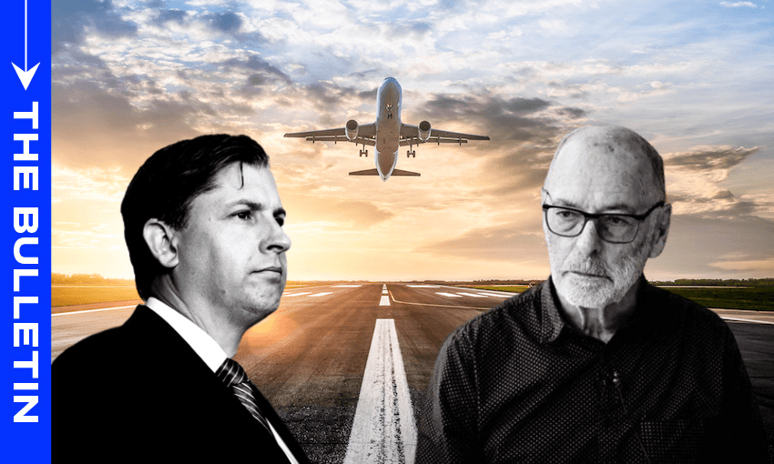 Labour MP Michael Wood and Auckland mayor Wayne Brown (Image: Getty/The Spinoff) 
