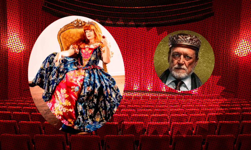 Left: Penny Ashton in The Tempestuous. Right: Michael Hurst in King Lear. (Image Design: Tina Tiller) 
