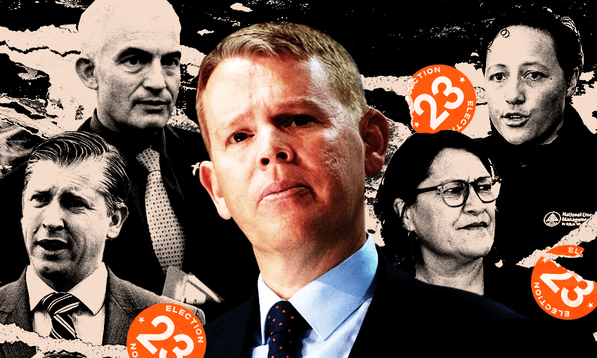 Chris Hipkins and his former ministers (Image: Archi Banal) 
