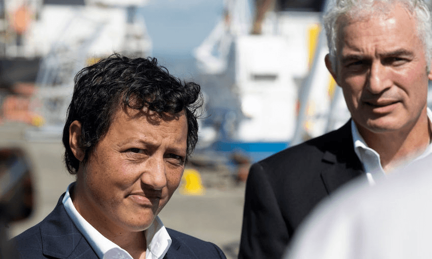 Kiri Allan with Stuart Nash in the background