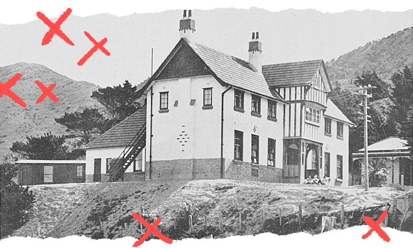 The Presbyterian Berhampore Children’s Home degenerated into a hellhole of emotional, sexual and physical abuse. (Image: Auckland Libraries Heritage Collections, photographer S C Smith. Additional design by Tina Tiller) 
