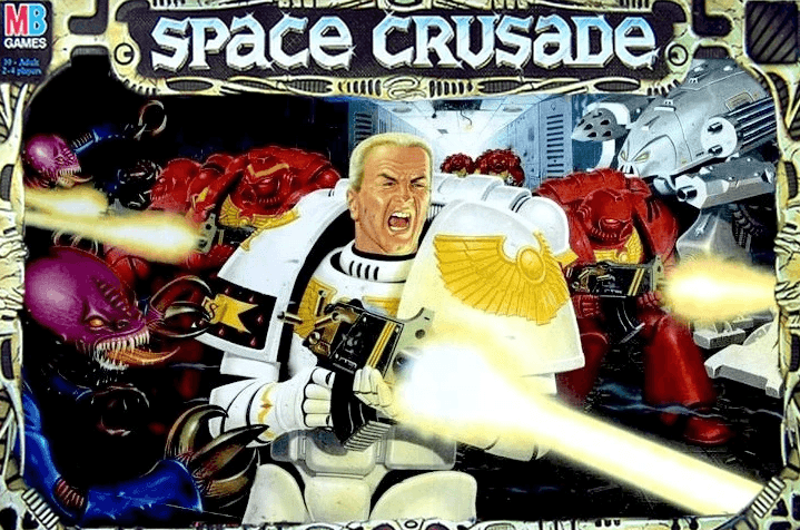 The cover for the rare board game Space Crusade.