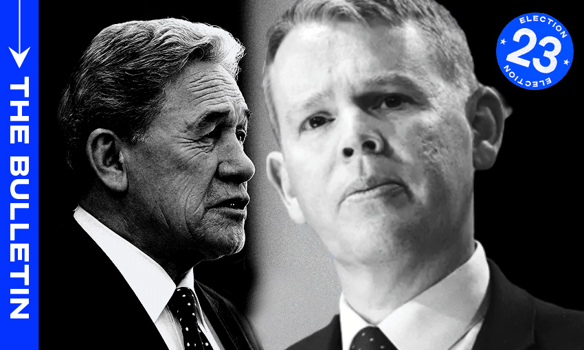 NZ First leader Winston Peters and PM Chris Hipkins (Photos: Hagen Hopkins/Getty Images)