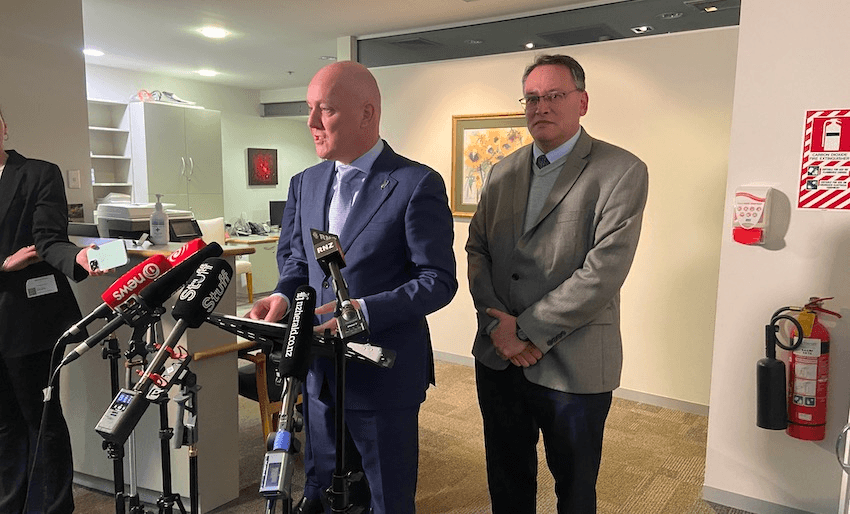 National leader Christopher Luxon and his health spokesperson Shane Reti