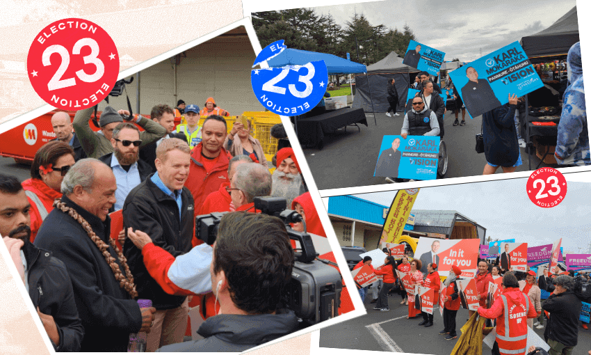 Chris Hipkins on a walkabout at the Ōtara markets, August 2023.  

