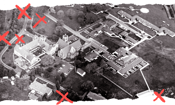 Marylands School was the site of brutal sexual and physical abuse by Catholic brothers. (Photo: V C Browne & Son, www.vcbrowne.com. Additional design: Archi Banal.) 
