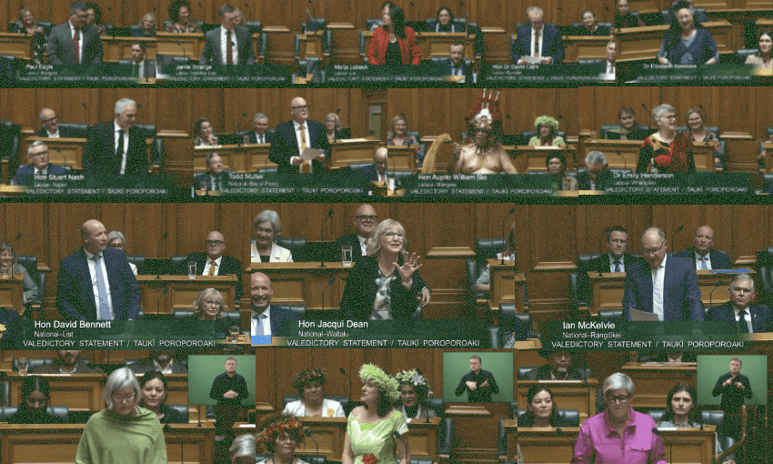 Scenes from the 2023 valedictory season (Screengrabs: Parliament TV, collage: Tina Tiller) 
