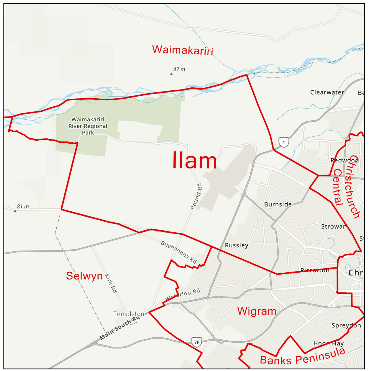 a map of the ilam electorate