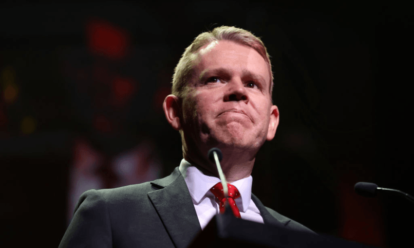 Chris Hipkins at the Labour Party campaign launch, Aotea Centre, Auckland. Photo: Fiona Goodall/Getty 
