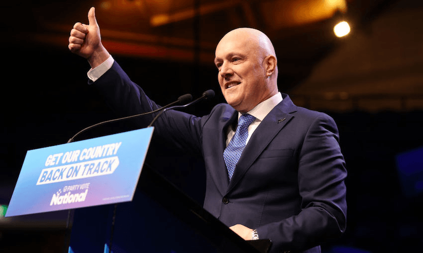 Christopher Luxon speaks at the National Party election campaign launch
