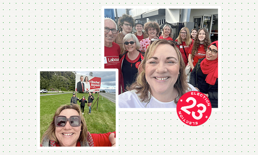 Nelson’s current MP, Labour’s Rachel Boyack, out and about in her electorate. (Photos: MP’s Facebook page) 
