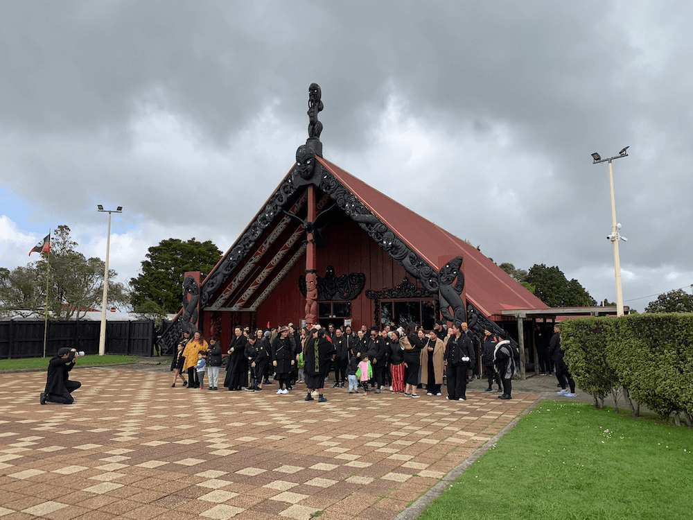 Ngāti Whātua gathered at the Ōrākei marae at the end of the day's proceedings.