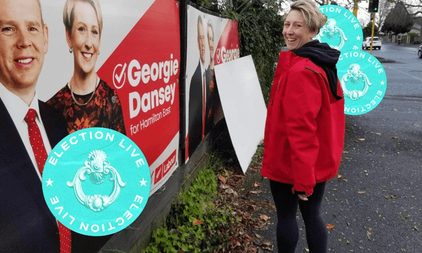 Labour's Georgie Dansey out with her hoardings