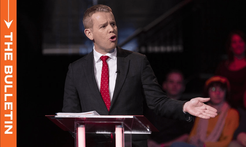 Chris Hipkins steps up at second leaders’ debate (Photo: Newshub) 
