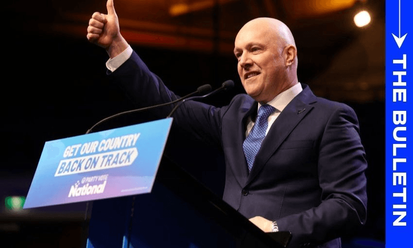 Luxon after saying some of these words, presumably (Photo: Fiona Goodall/Getty Images) 
