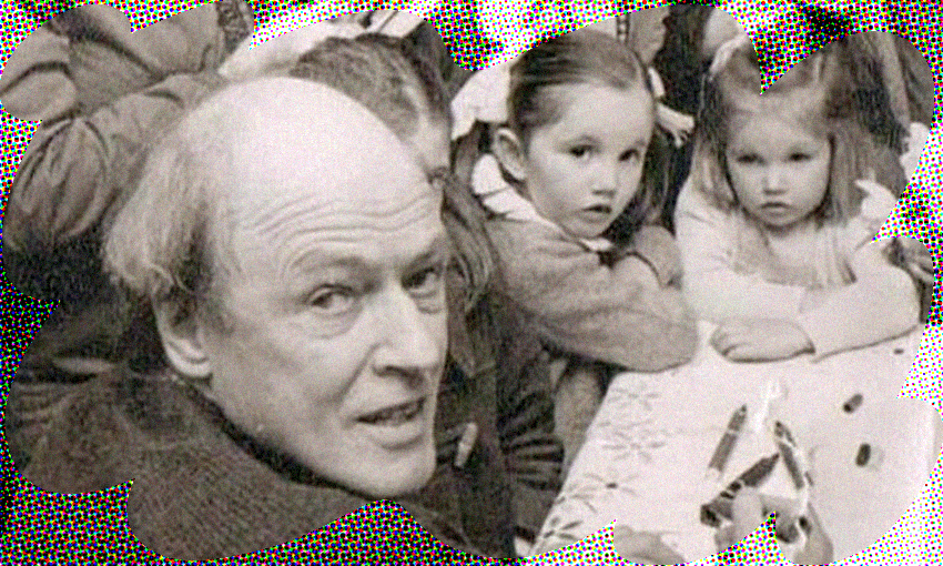 Emma Pearl (centre, age 6), her sister (right, age 3) and Roald Dahl at Pearl’s primary school book fair. (Photo: Supplied) 
