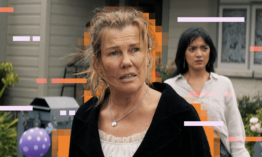 Robyn Malcolm in After the Party (Image: Supplied; additional design Archi Banal) 
