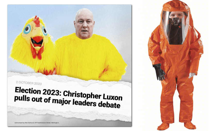 Labour MPs posted the image on the left; to the right, a Hamzat suit 
